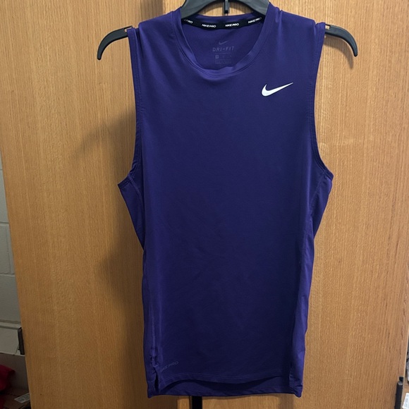 Nike Dri-FIT Purple Sleeveless Compression Top - Picture 1 of 3